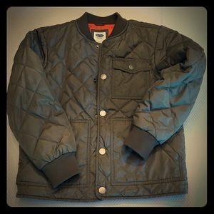 Boys Old Navy Army Green Quilted Fall Jacket, Sz 8